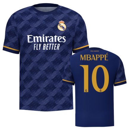 Нова Футболка Реал Мадрид Мбаппе 10 (Real Madrid Mbappe 10) 2023-2024 ігрова/повсякденна 14227212 колiр: темно-синій