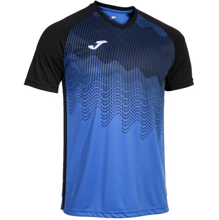 Футболка ігрова Joma TIGER VI 103679.701 колір: чорний/блакитний