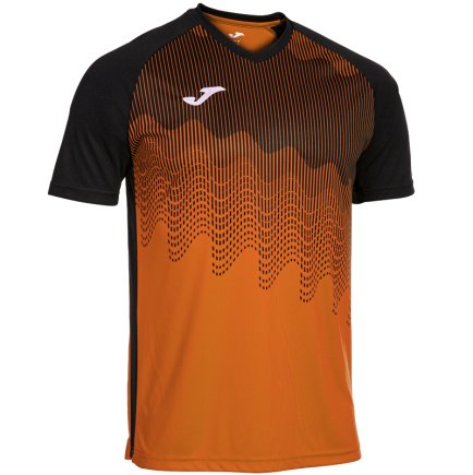 Футболка ігрова Joma TIGER VI 103679.881 колір: чорний/оранжевий