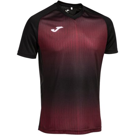 Футболка ігрова Joma TIGER V 103235.115 колір: бордовий/чорний
