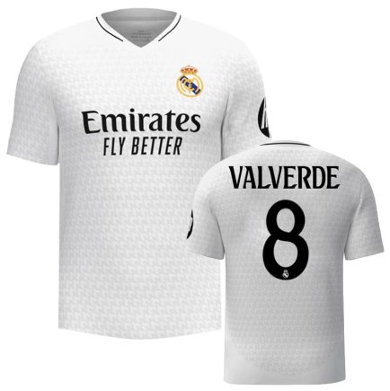 Футболка Реал Мадрид Вальверде 8 (Real Madrid Valverde 8) 2024-2025 игровая/повседневная 14228810 цвет: белый