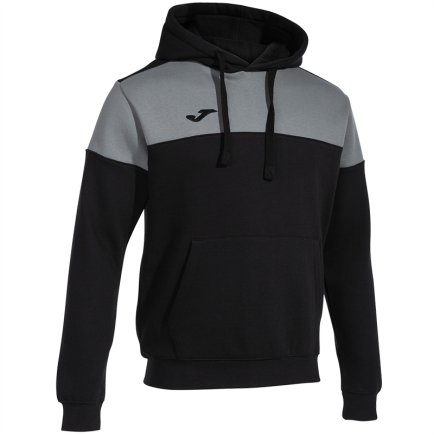 Толстовка Joma Crew V 103214.111 з капюшоном колір: чорний/сірий