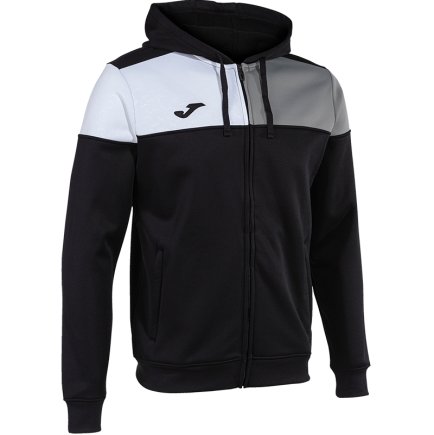 Толстовка Joma Crew V 103087.111 з капюшоном колір: чорний/сірий