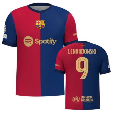 Футболка Барселона Левандовски 9 (Barcelona Lewandowski 9) 2024-2025 игровая/повседневная 15222012 цвет: темно-синій
