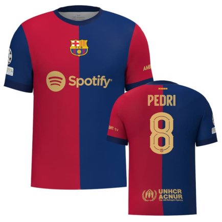 Футболка Барселона Педри 8 (Barcelona Pedri 8) 2024-2025 игровая/повседневная 15221612 цвет: темно-синий