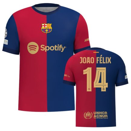 Футболка Барселона Жоау Феликс 14 (Barcelona Joao Félix 14) 2024-2025 игровая/повседневная 15222412 цвет: темно-синій