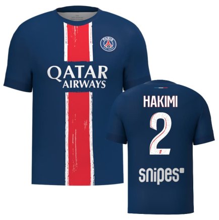 Футболка ПСЖ Хакими 2 (PSG Hakimi 2) 2024-2025 игровая/повседневная 15223012 цвет: темно-синий