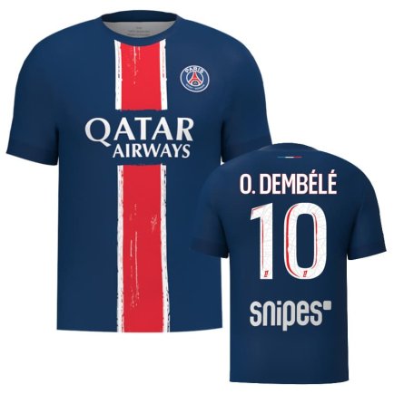 Футболка ПСЖ Дембеле 10 (PSG Dembele 10) 2024-2025 игровая/повседневная 15223212 цвет: темно-синий
