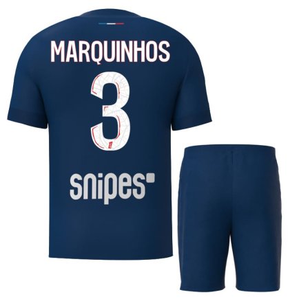 Футбольная форма ПСЖ Маркиньос 3 (PSG Marquinhos 3) 2024-2025 игровая/повседневная 15223512 цвет: темно-синий