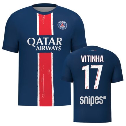 Футболка ПСЖ Витинья 17 (PSG Vitinha 17) 2024-2025 игровая/повседневная 15223612 цвет: темно-синий