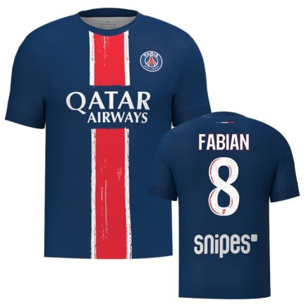 Футболка ПСЖ Фабиан 8 (PSG Fabian 8) 2024-2025 игровая/повседневная 15223812 цвет: темно-синий