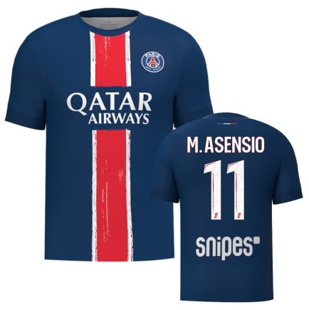 Футболка ПСЖ М. Асенсио 11 (PSG M. Asensio 11) 2024-2025 игровая/повседневная 15224012 цвет: темно-синий