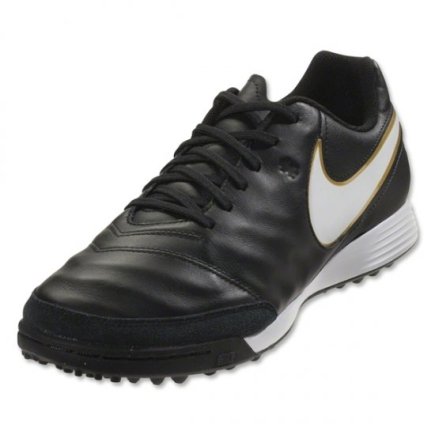 Сороконожки Nike Tiempox Genio II Leather TF 819216-010 цвет: черный (официальная гарантия)