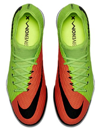 Сороконожки Nike HypervenomX Finale II TF 852573-308 цвет: салатовый/красный (официальная гарантия)