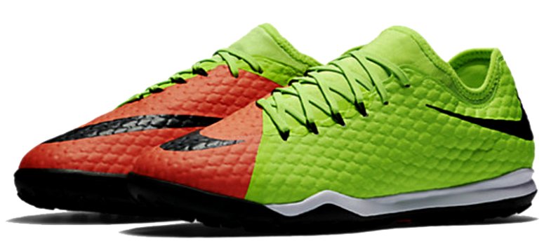 Сороконожки Nike HypervenomX Finale II TF 852573-308 цвет: салатовый/красный (официальная гарантия)