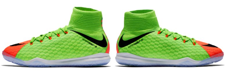 Обувь для зала (футзалки Найк) Nike HypervenomX Proximo II DF IC 852602-308 детские цвет: салатовый/красный (официальная гарантия)