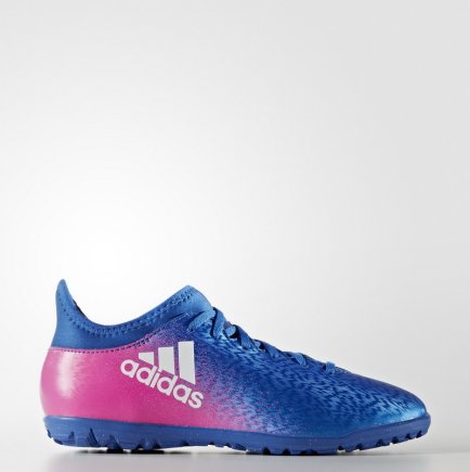 Сороконіжки Adidas X 16.3 TF J BB5714 дитячі колір: блакитний/рожевий (офіційна гарантія)