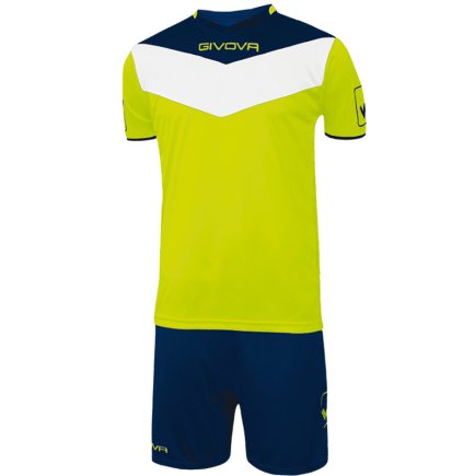 Футбольная форма Givova KIT CAMPO FLUO цвет: салатовый/темно-синий