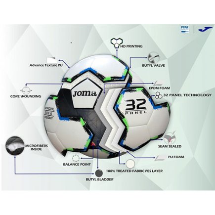 М'яч для футзалу Joma GRAFITY II 400689.200 розмір 4 колір: комбінований