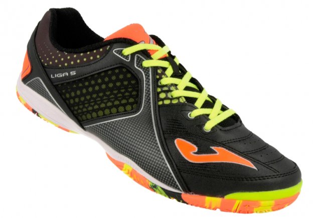 Взуття для залу Joma LIGA 5 701 LIGAS.701.IN колір: чорний/зелений/помаранчевий (офіційна гарантія)