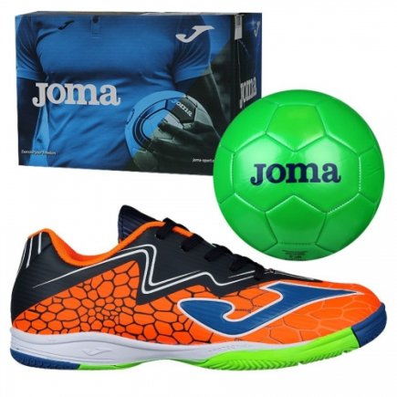 Обувь для зала (футзалки Джома) Joma SUPER COPA JR SCJS.808.IN детские цвет: оранжевый/черный
