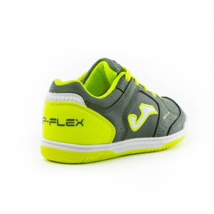 Обувь для зала (футзалки) Joma TOP FLEX JR 923 TOPJW.923.IN детские цвет: серый/салатовый (официальная гарантия)