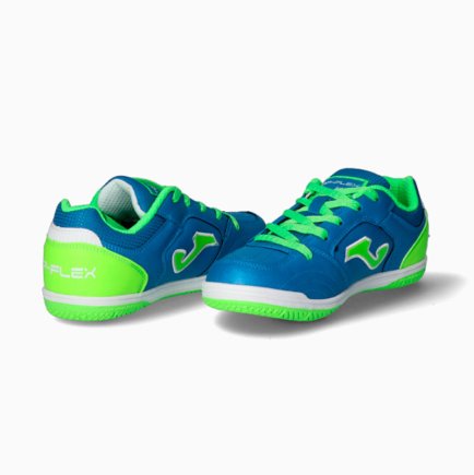 Обувь для зала (футзалки) Joma TOP FLEX JR 904 TOPJW.904.IN детские цвет: синий/салатовый (официальная гарантия)