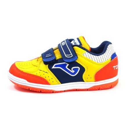 Обувь для зала (футзалки Джома) Joma TOP FLEX TPJW2116.INV детские цвет: желтый/синий/оранжевый