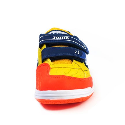 Обувь для зала (футзалки Джома) Joma TOP FLEX TPJW2116.INV детские цвет: желтый/синий/оранжевый