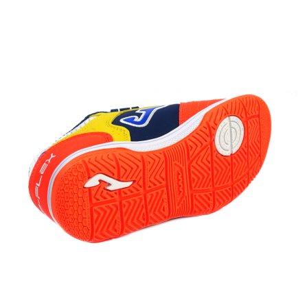 Обувь для зала (футзалки Джома) Joma TOP FLEX TPJW2116.INV детские цвет: желтый/синий/оранжевый