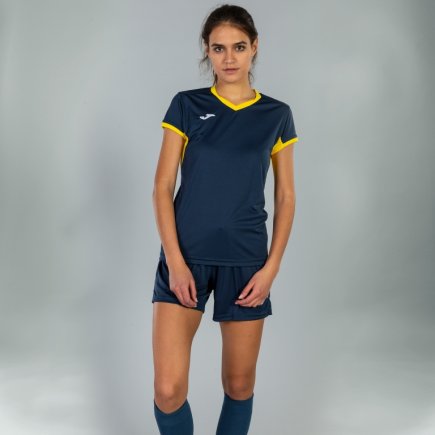 Футболка ігрова Joma Champion IV 900431.309 жіноча колір: темно-синій/жовтий