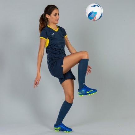 Футболка ігрова Joma Champion IV 900431.309 жіноча колір: темно-синій/жовтий