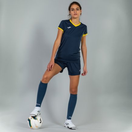 Футболка ігрова Joma Champion IV 900431.309 жіноча колір: темно-синій/жовтий