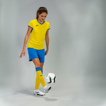 Футболка игровая Joma Champion IV 900431.907 женская цвет: желтый/голубой