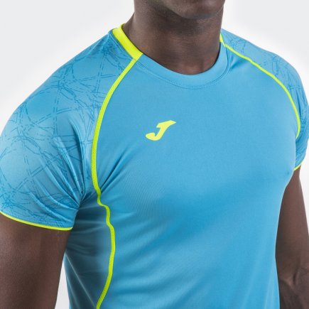 Футболка ігрова Joma Olimpia 100736.010 колір: блакитний/жовтий