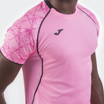 Футболка ігрова Joma Olimpia 100736.030 колір: рожевий/чорний
