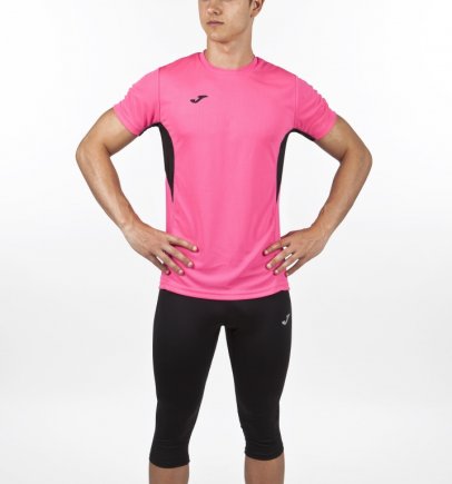 Футболка игровая Joma Record 100283.031 цвет: розовый/черный