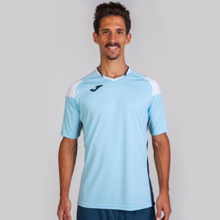 Футболка ігрова Joma CREW III 101269.352 колір: блакитний/білий/темно-синій