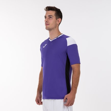 Футболка ігрова Joma CREW III 101269.552 колір: фіолетовий/білий/чорний