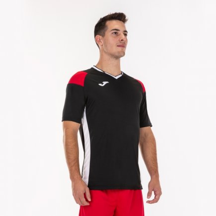 Футболка ігрова Joma CREW III 101269.106 колір: чорний/червоний/білий