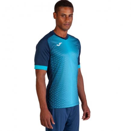 Футболка ігрова Joma SUPERNOVA 101284.342 колір: темно-синій/бірюзовий