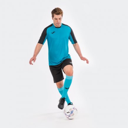 Футболка игровая Joma ESSENTIAL 101105.011 цвет: черный/бирюзовый