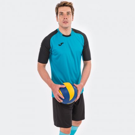 Футболка игровая Joma ESSENTIAL 101105.011 цвет: черный/бирюзовый