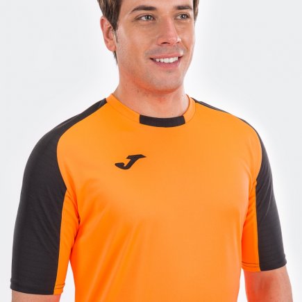 Футболка ігрова Joma ESSENTIAL 101105.801 колір: чорний/помаранчевий