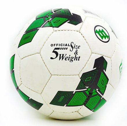 Мяч футбольный цвет: зеленый/белый размер 5