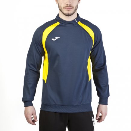 Спортивна кофта Joma Champion III 100019.309 поліестер з коротким замком темно-синьо-жовта