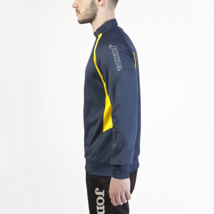 Спортивна кофта Joma Champion III 100019.309 поліестер з коротким замком темно-синьо-жовта