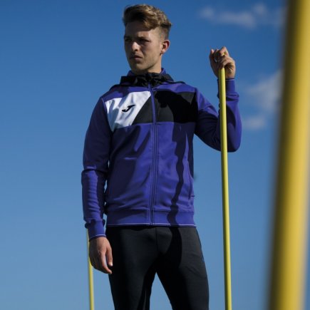 Спортивна кофта Joma CREW II 100615.551 колір: фіолетовий/чорний/білий