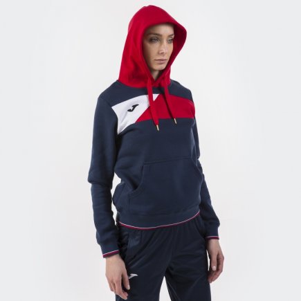Спортивна кофта Joma CREW II 900443.306 жіноча колір: темно-синій/червоний/білий