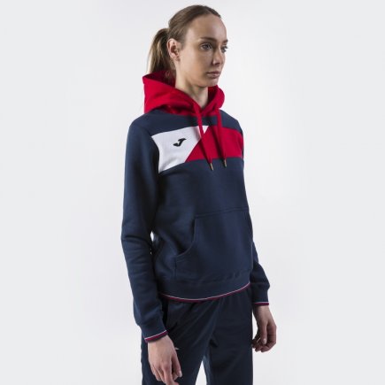 Спортивна кофта Joma CREW II 900443.306 жіноча колір: темно-синій/червоний/білий